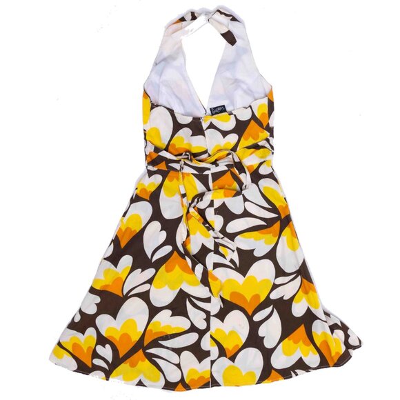 Retro 70s Style Halter Dress- Warm Tone Groovy Dress Size S - Picture 2 of 2